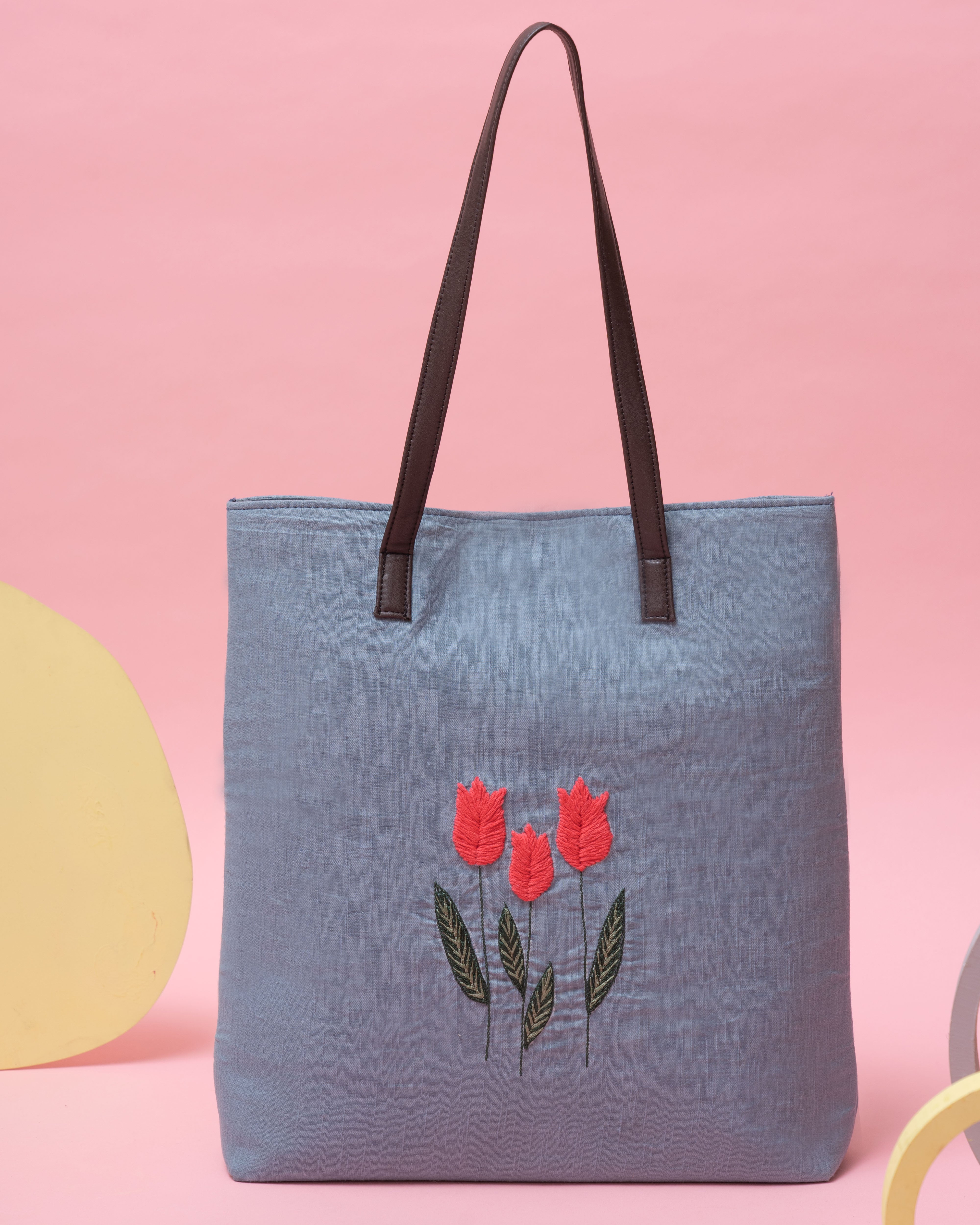 Pink Tulip Tote Bag