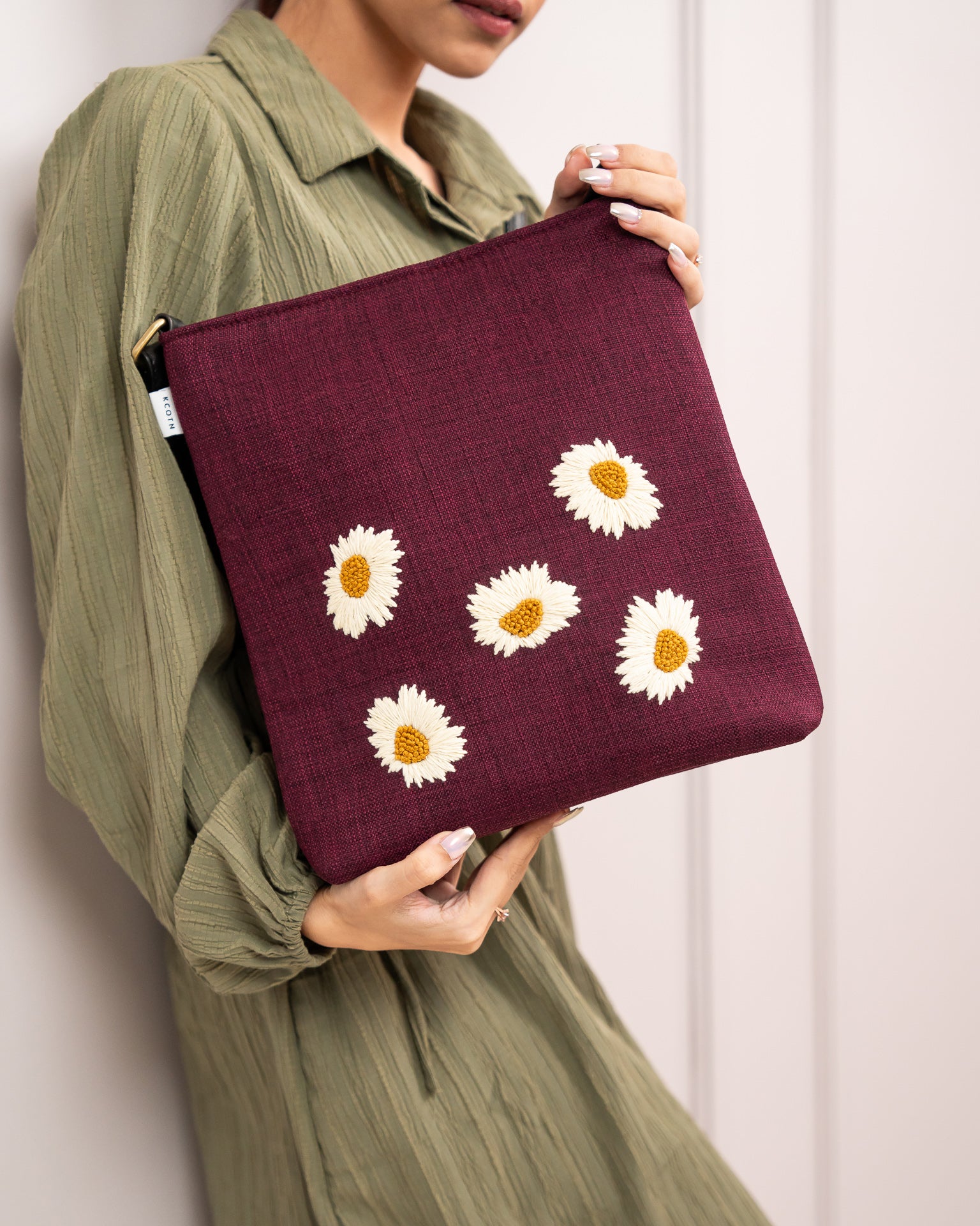 Sunflower Burgundy Sling Bag